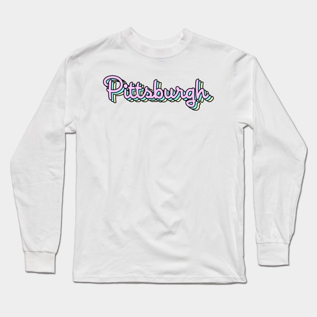 Pittsburgh Retro Long Sleeve T-Shirt by lolosenese